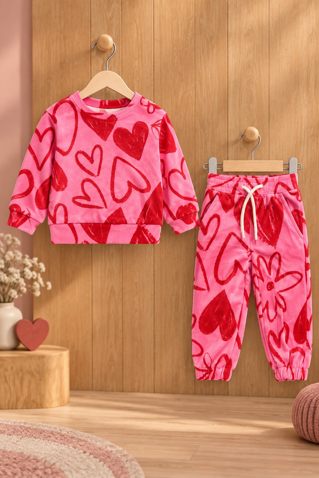 Pink Hearts Cozy Luxe Suit