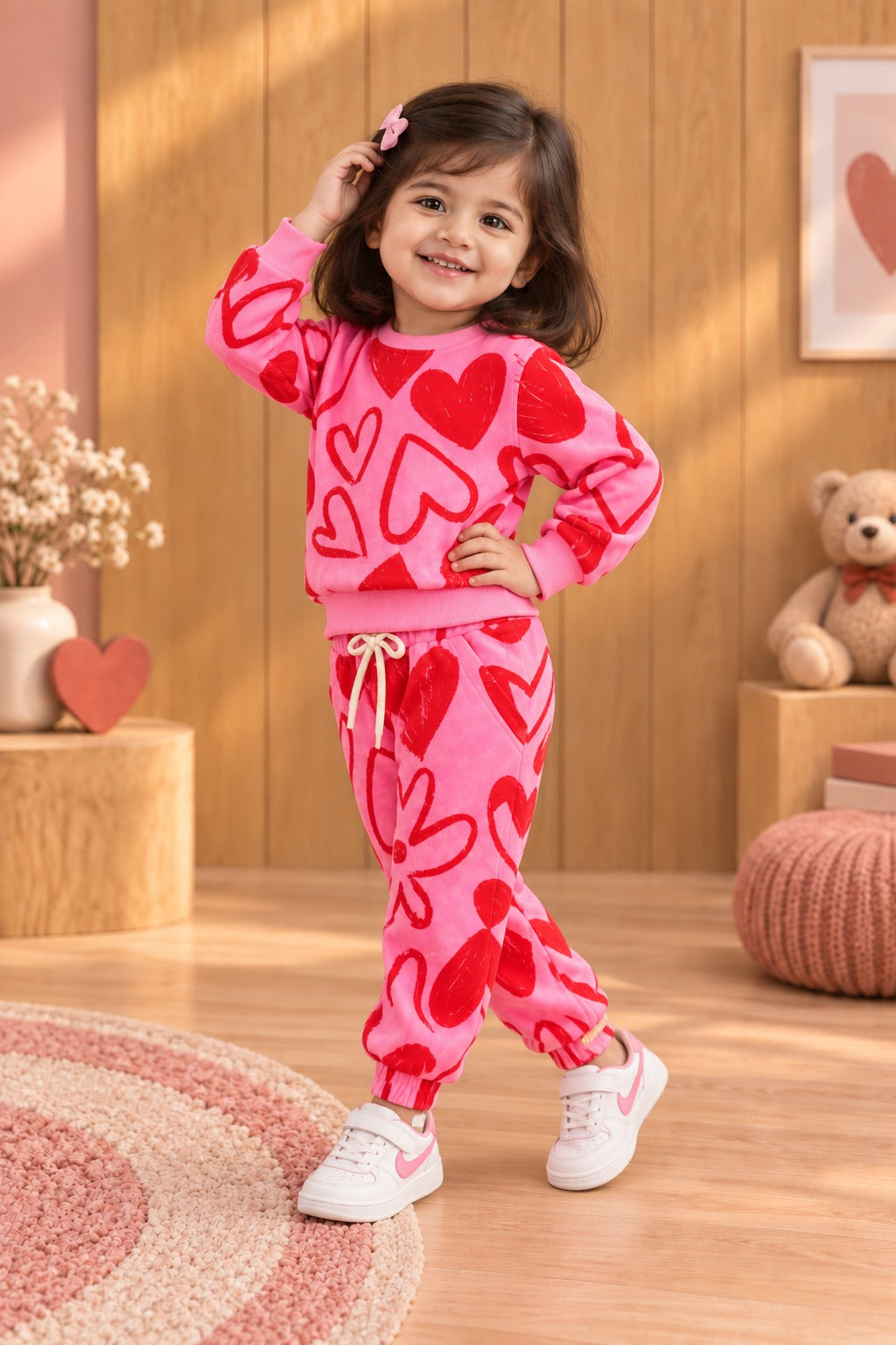 Pink Hearts Cozy Luxe Suit