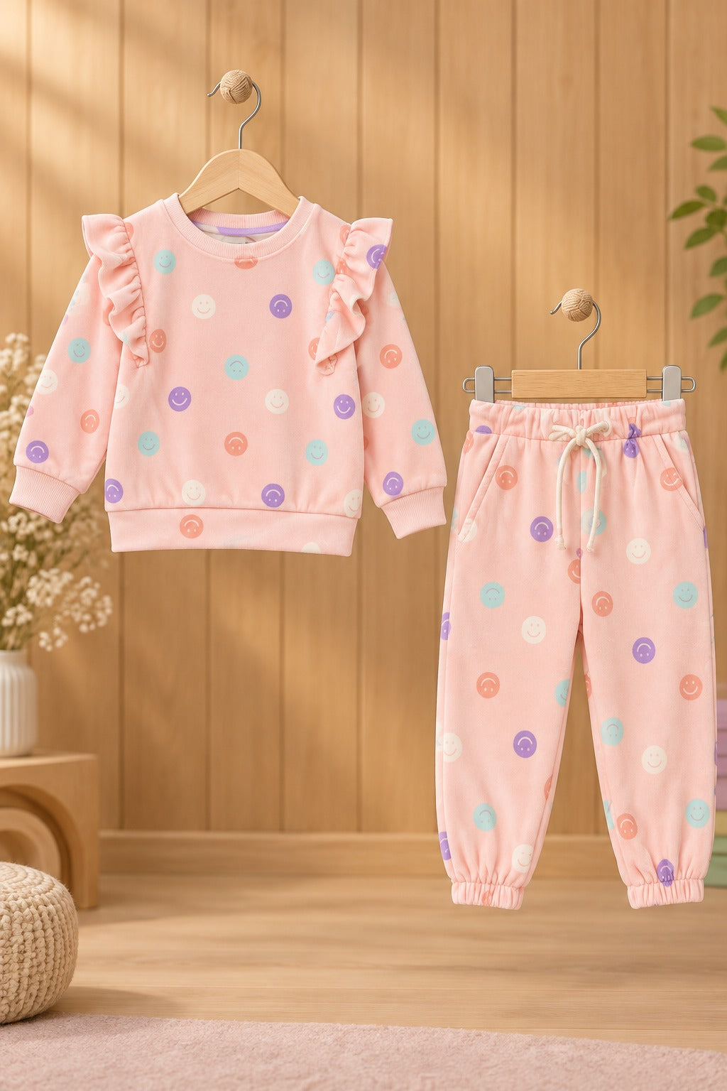 Pink Smile Face Cozy Luxe Suit