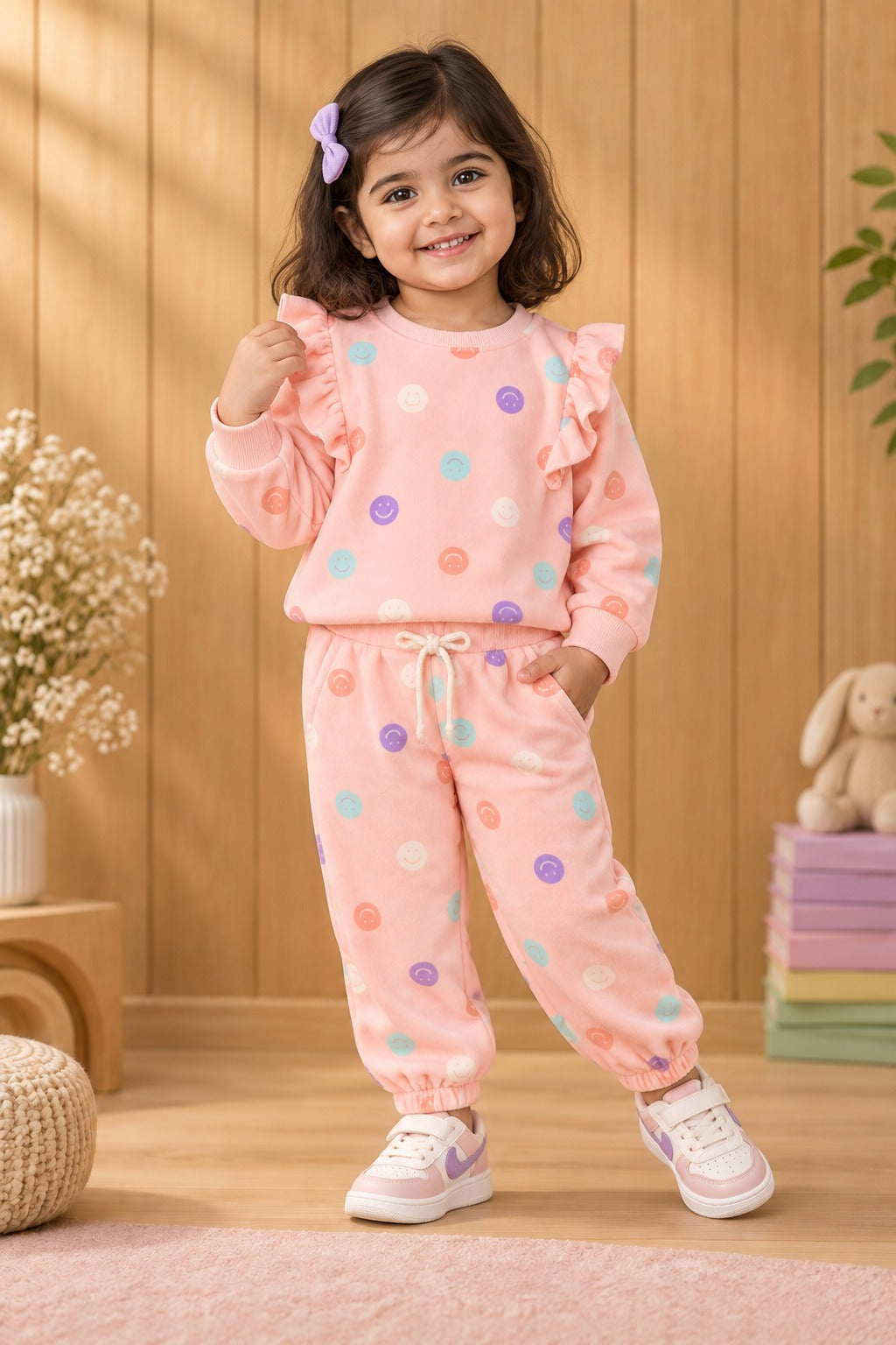 Pink Smile Face Cozy Luxe Suit