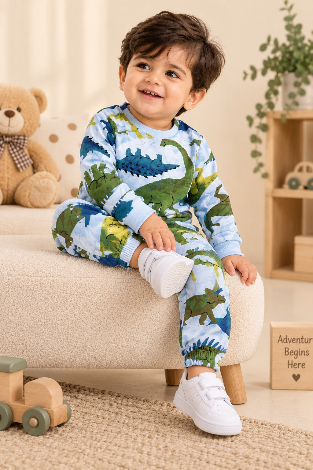 Blue Dino Cozy Luxe Suit