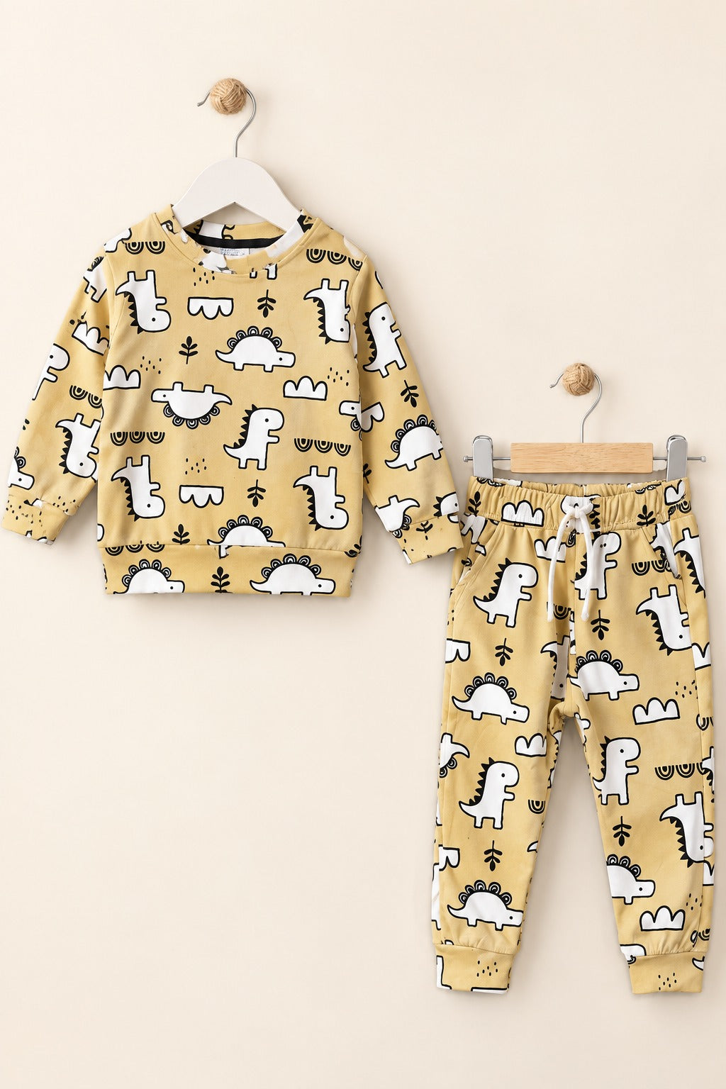 Beige Dino Cozy Luxe Suit