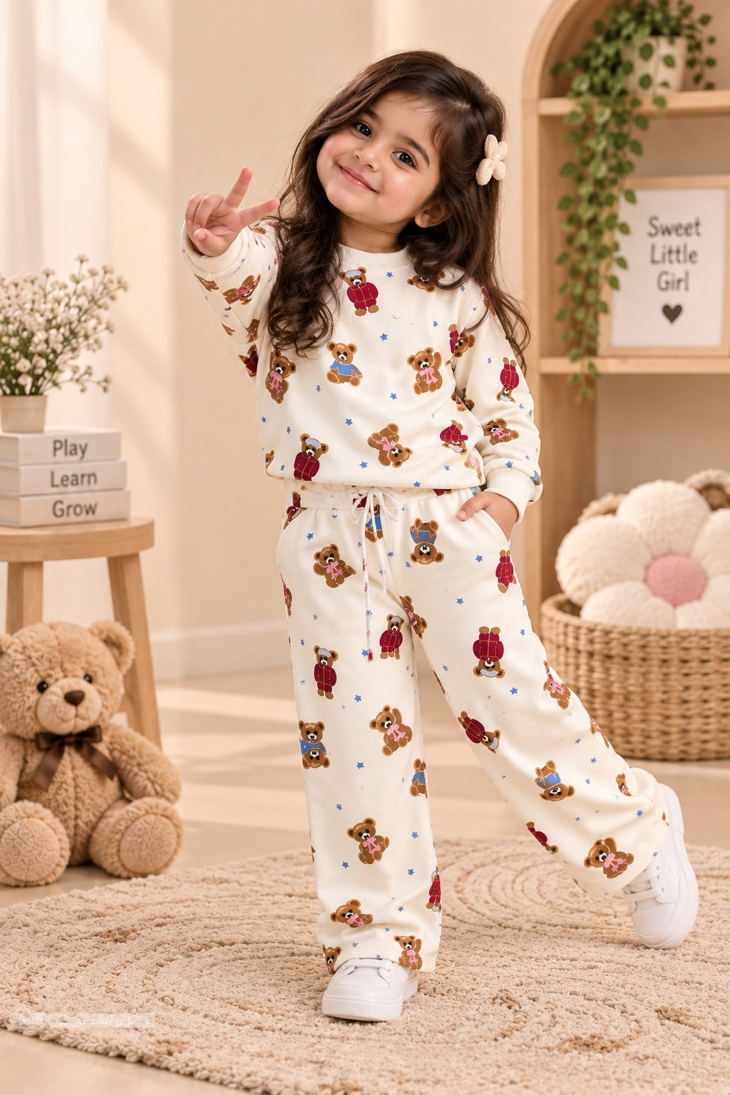 Cream Bear Cozy Luxe Suit