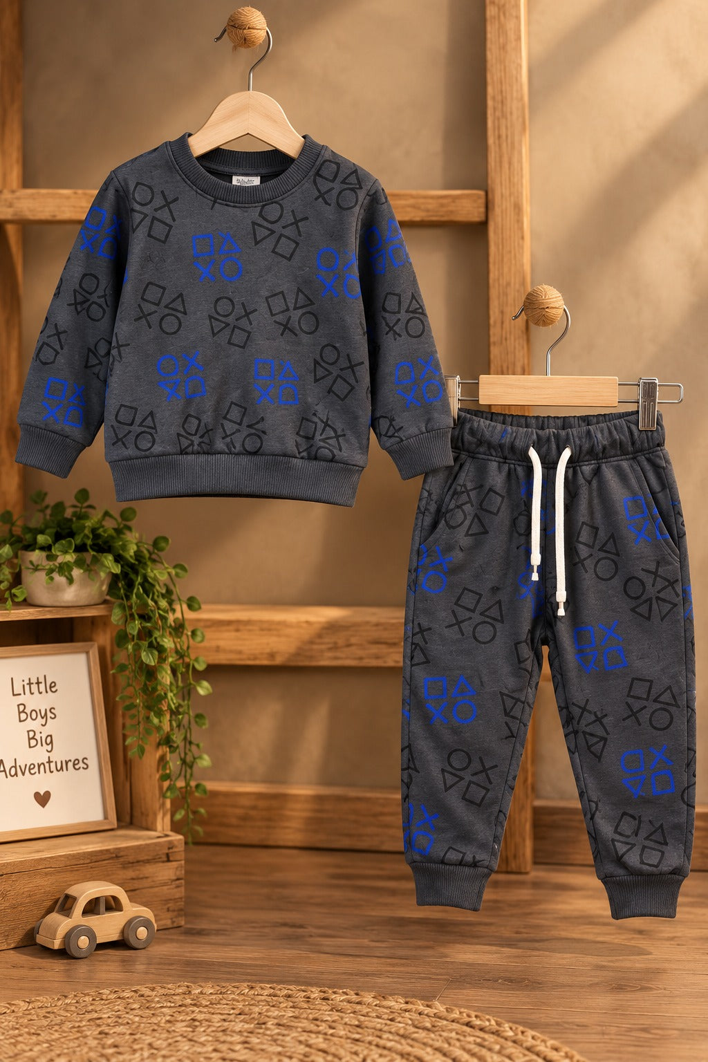Grey Shapes Cozy Luxe Suit