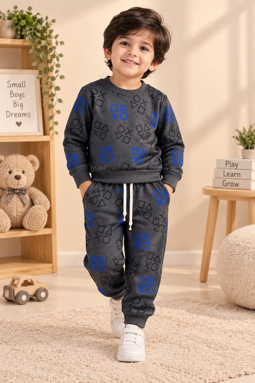Grey Shapes Cozy Luxe Suit Main image