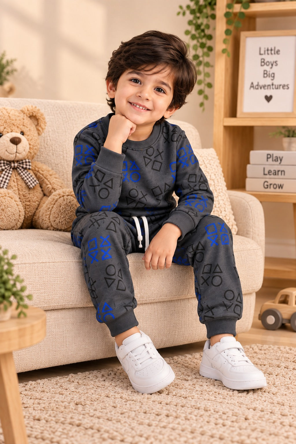 Grey Shapes Cozy Luxe Suit