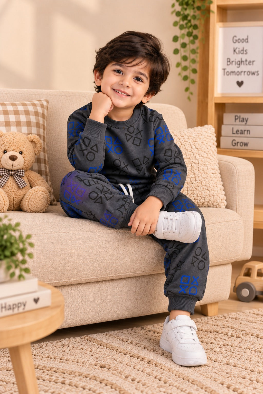 Grey Shapes Cozy Luxe Suit