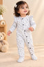 Grey Polka Dots Ridge Knit Fabric Romper