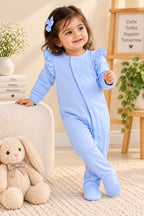 Blue Luxe Knit Fabric Romper