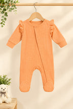 Orange Luxe Knit Fabric Romper