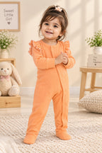 Orange Luxe Knit Fabric Romper