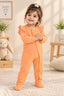 Orange Luxe Knit Fabric Romper