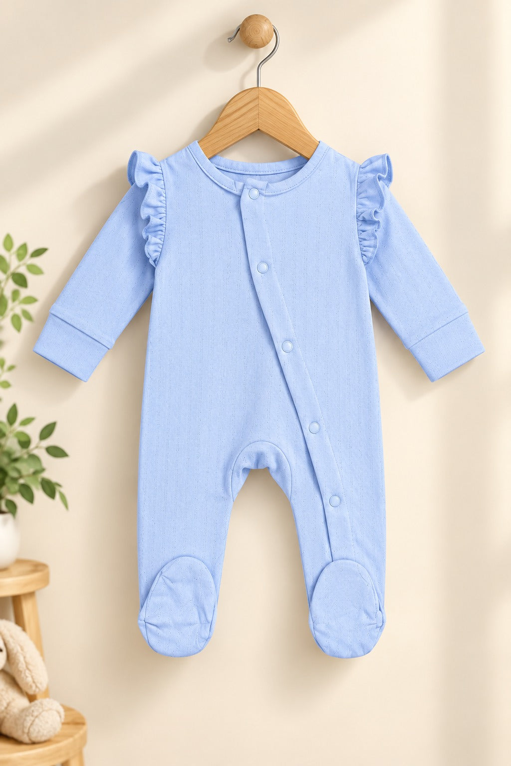 Blue Luxe Knit Fabric Romper