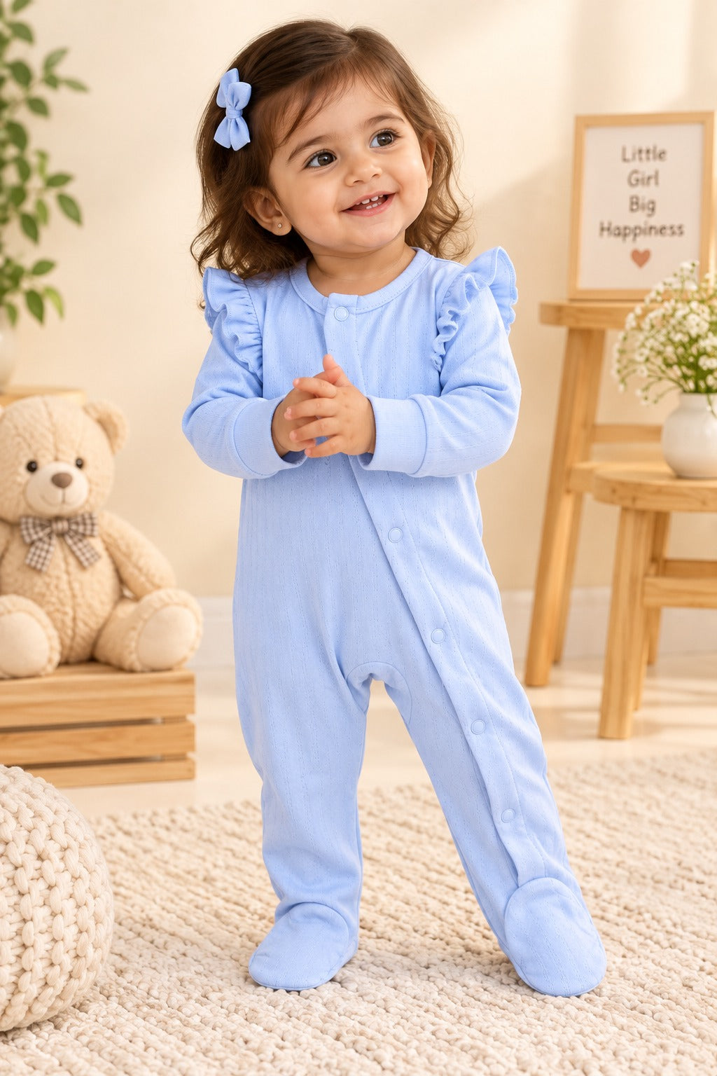 Blue Luxe Knit Fabric Romper