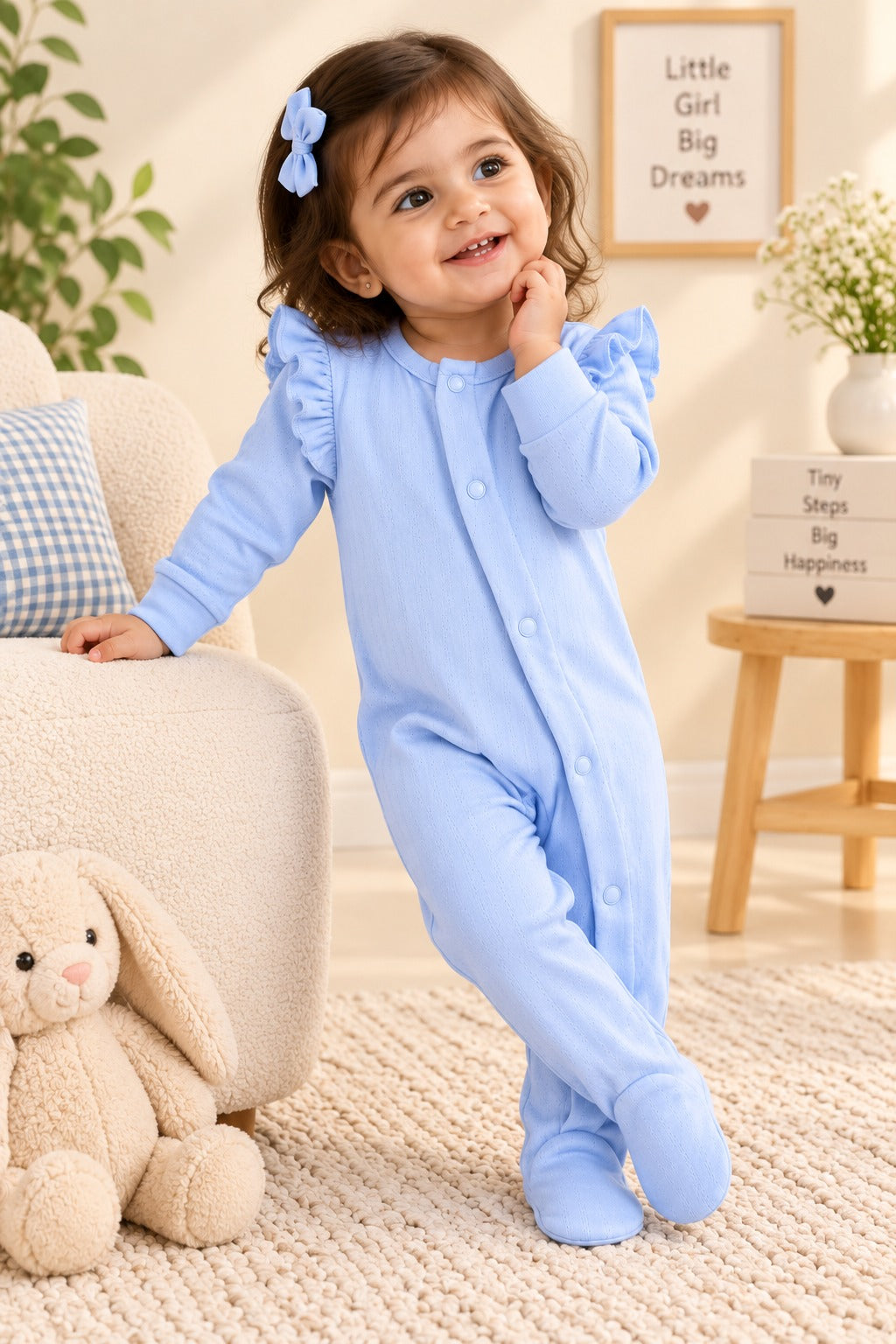 Blue Luxe Knit Fabric Romper