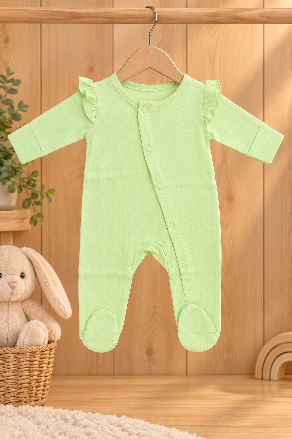 Green Luxe Knit Fabric Romper