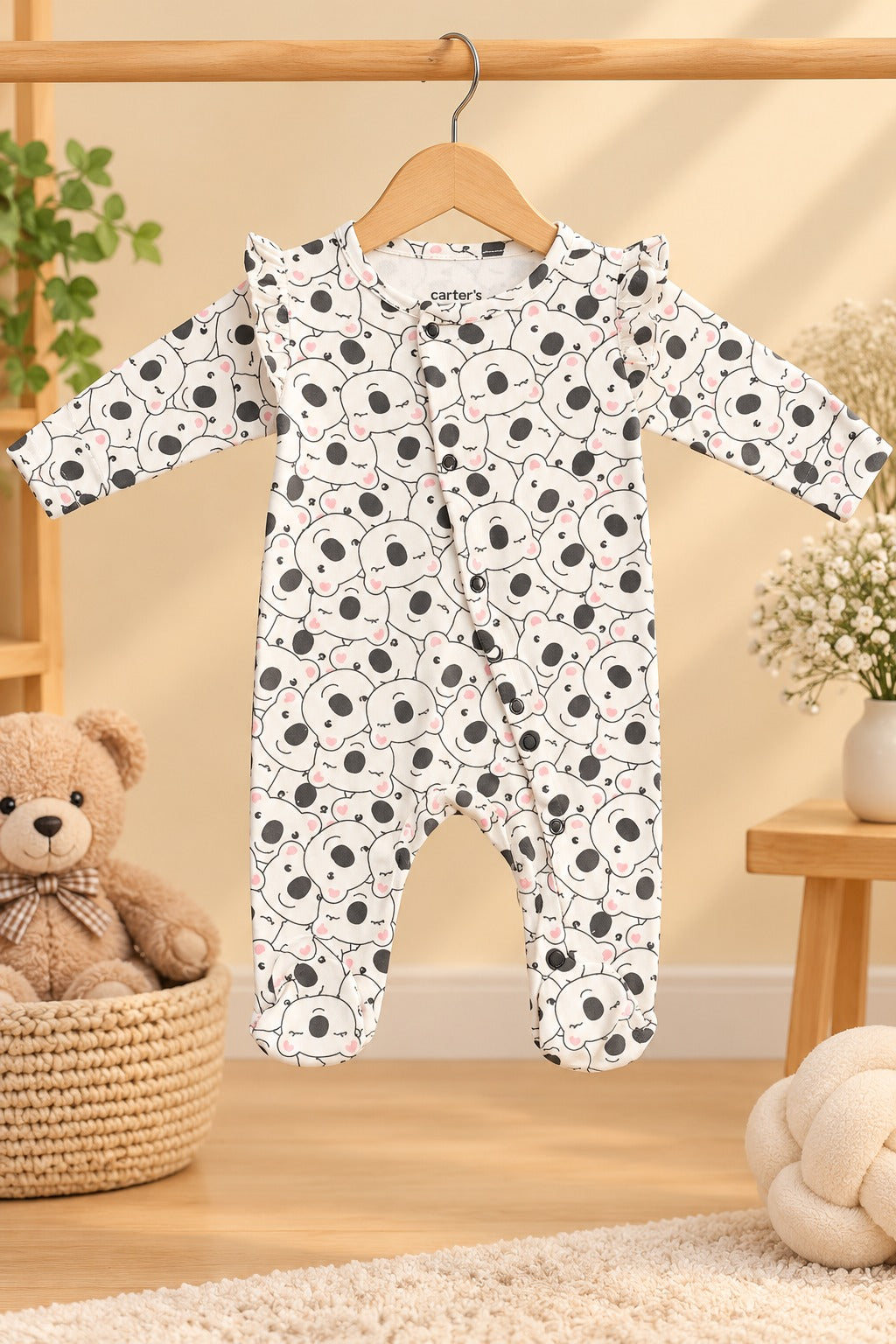 White Bear Ridge Knit Fabric Romper
