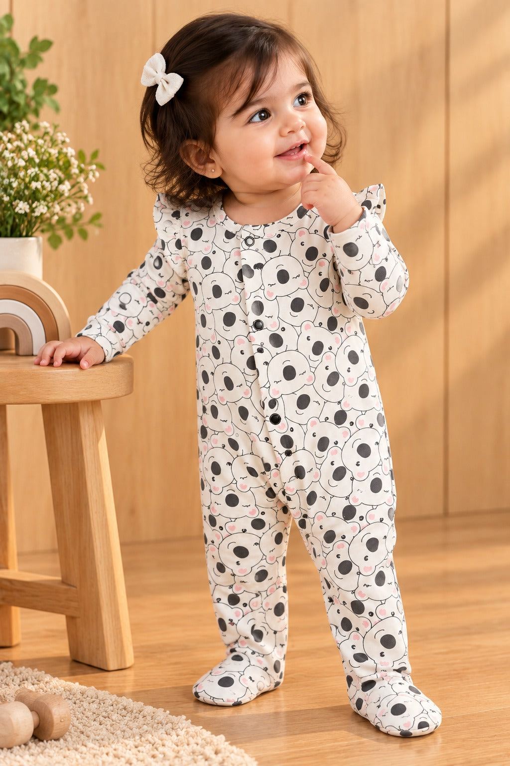 White Bear Ridge Knit Fabric Romper