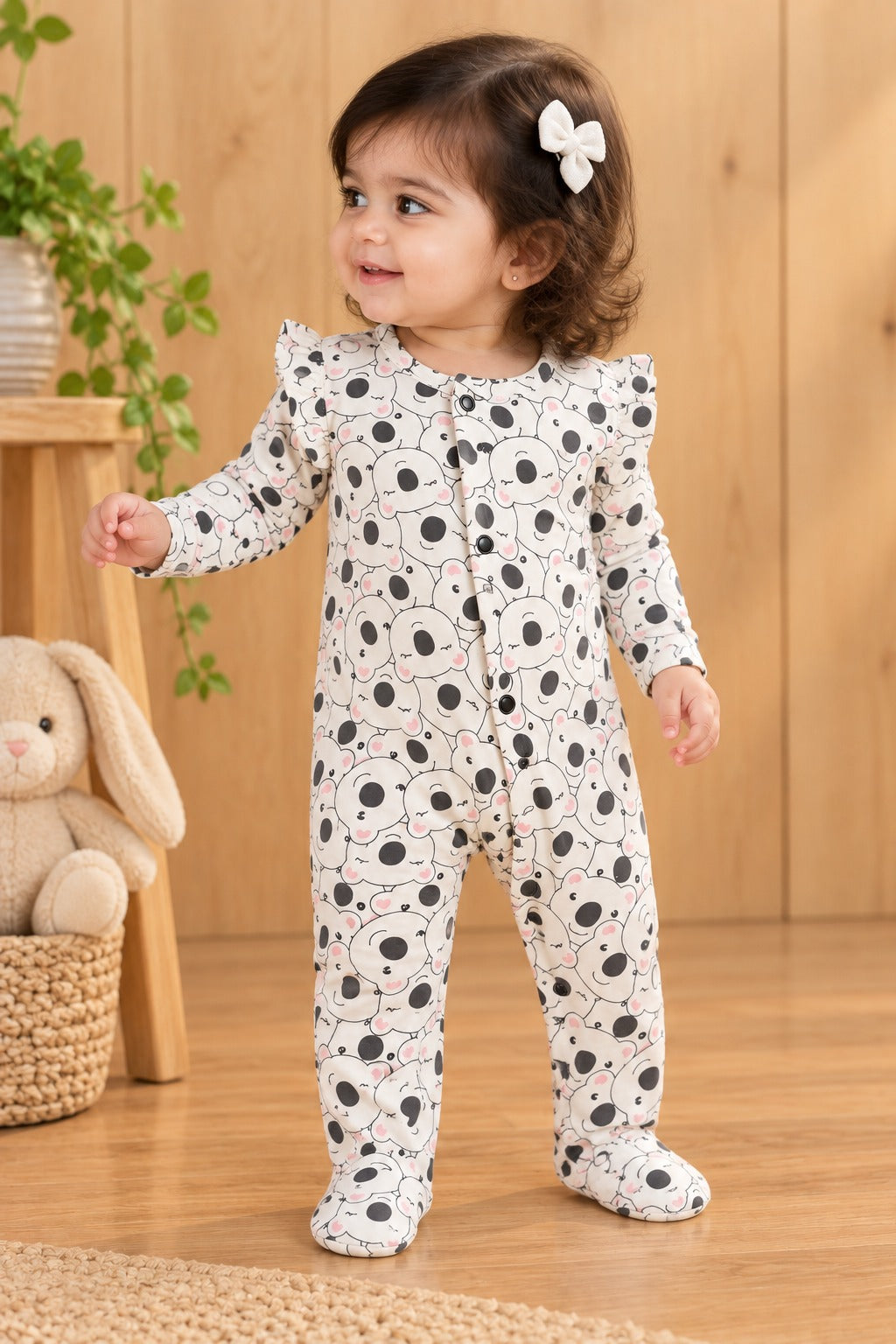 White Bear Ridge Knit Fabric Romper