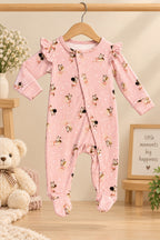 Pink Fairy Ridge Knit Fabric Romper