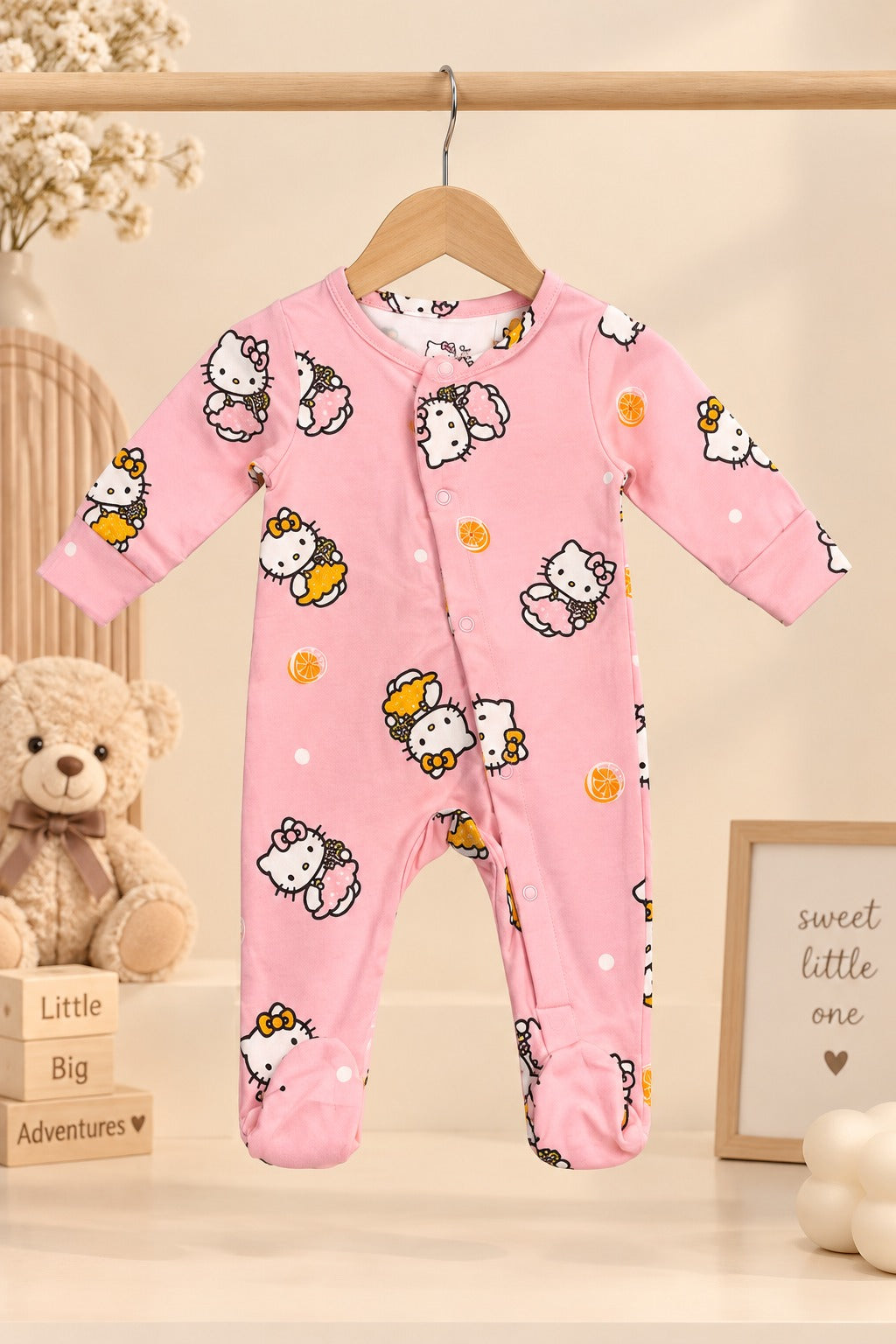 Pink Kitty CozyLoop Fabric Romper