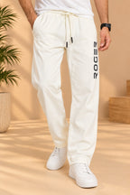 Beige Comfort Knit Fabric Trouser