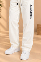 Beige Comfort Knit Fabric Trouser