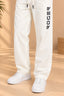 Beige Comfort Knit Fabric Trouser