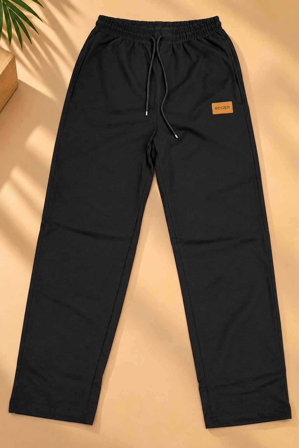 Black Comfort Knit Fabric Trouser