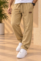 Brown Comfort Knit Fabric Trouser