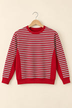 Red Stripes Soft Peak Sweatshirt