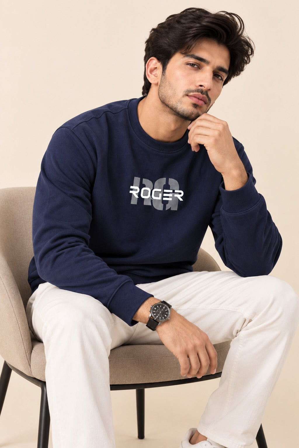 Blue Roger Soft Peak Sweatshirt
