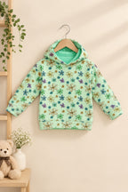 Green Flowers Polar Touch Fabric Hoodie