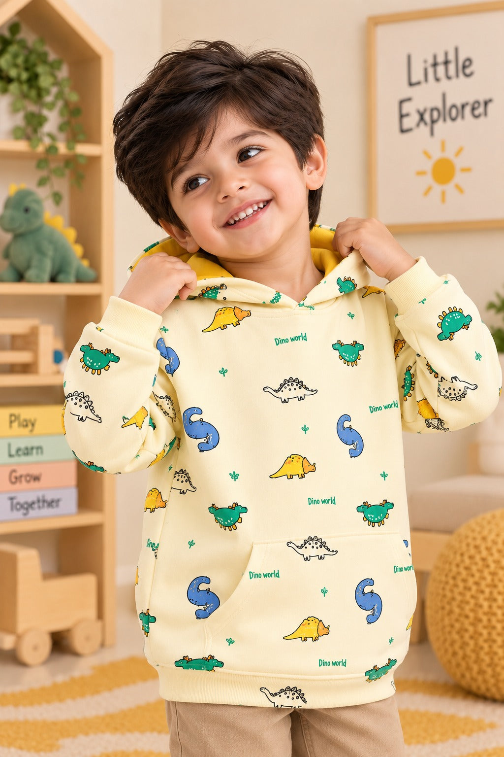 Dino Polar Touch Fabric Hoodie