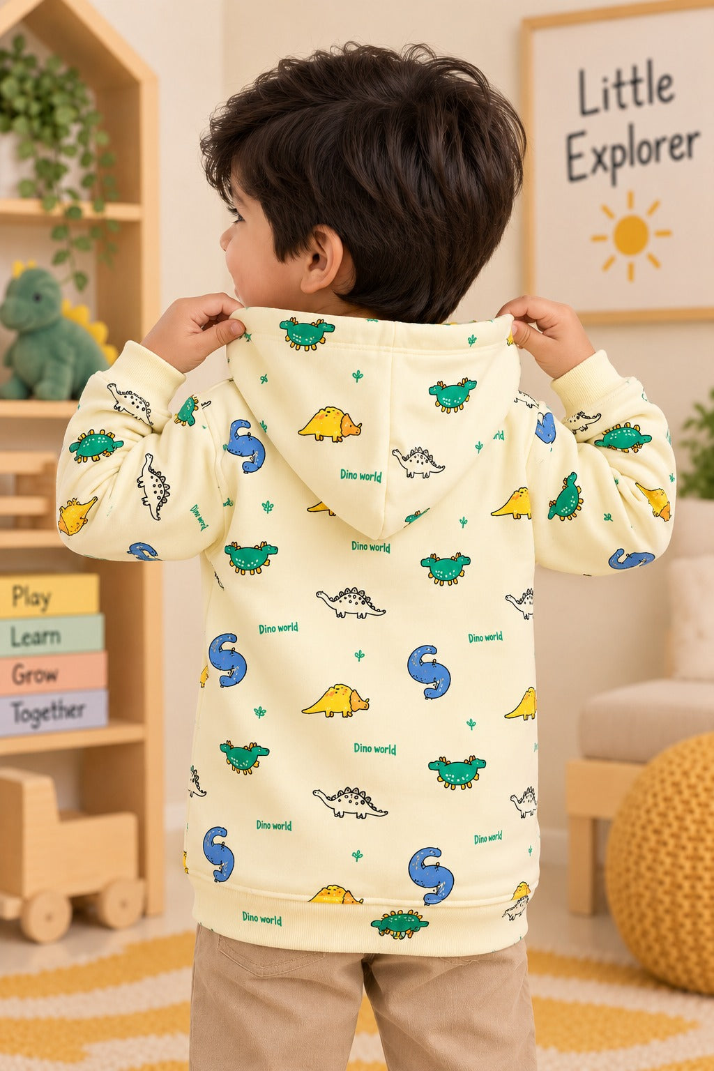 Dino Polar Touch Fabric Hoodie