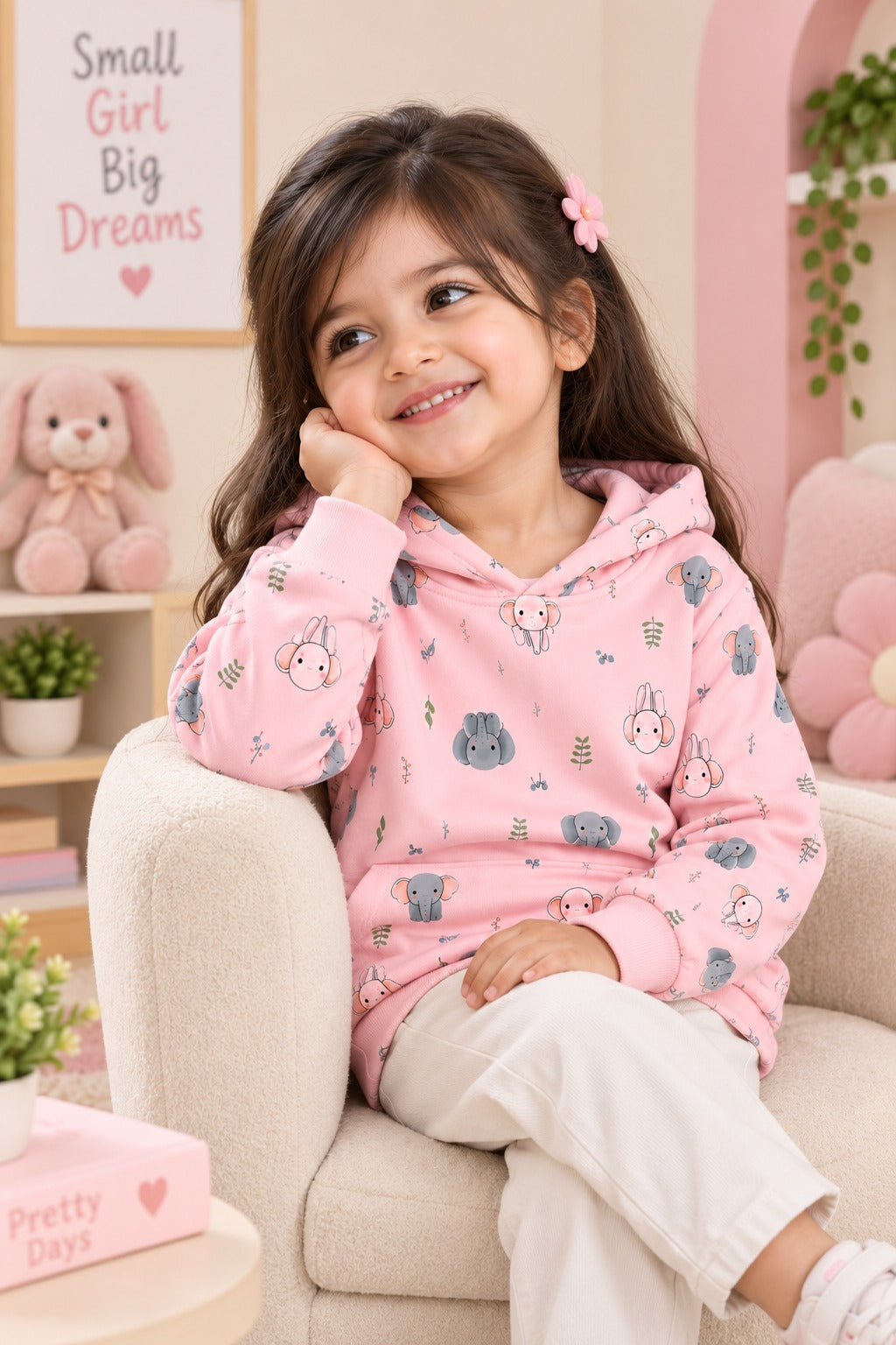 Elephant Polar Touch Fabric Hoodie