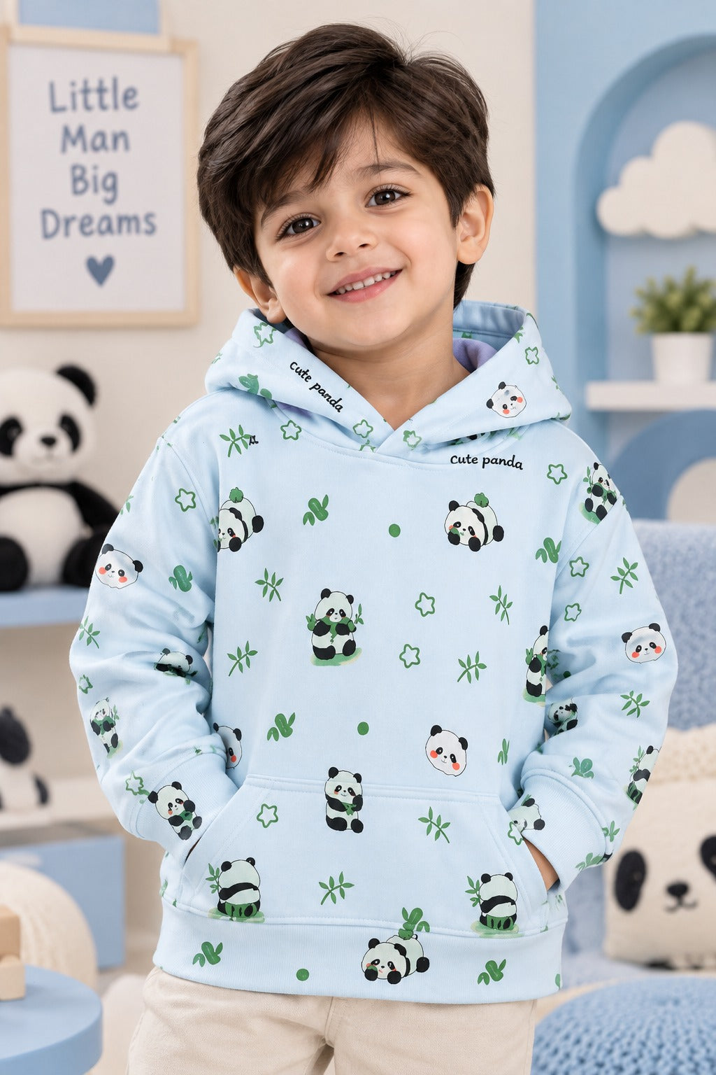 Panda Polar Touch Fabric Hoodie
