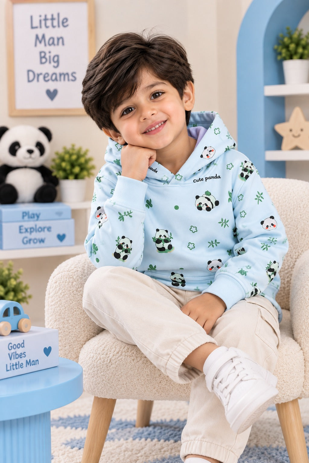 Panda Polar Touch Fabric Hoodie