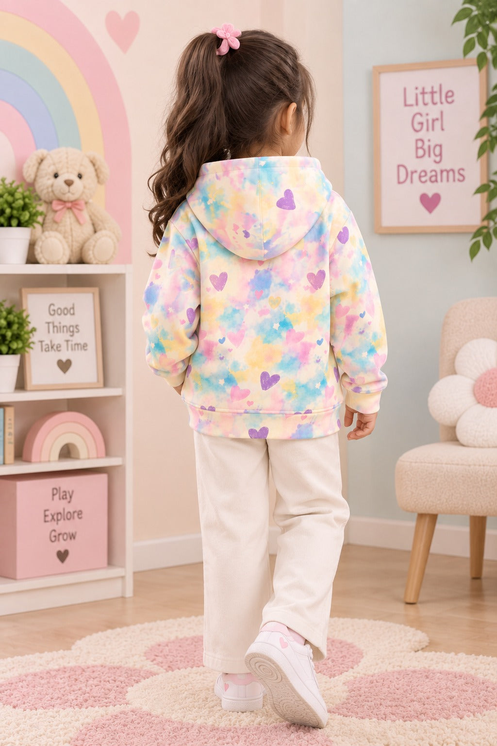 Hearts Polar Touch Fabric Hoodie