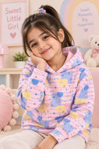 Pink Hearts Polar Touch Fabric Hoodie