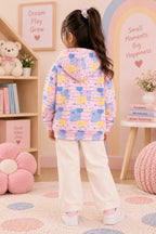 Pink Hearts Polar Touch Fabric Hoodie