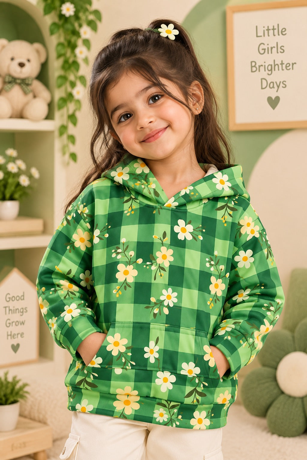 Sun Flower Polar Touch Fabric Hoodie
