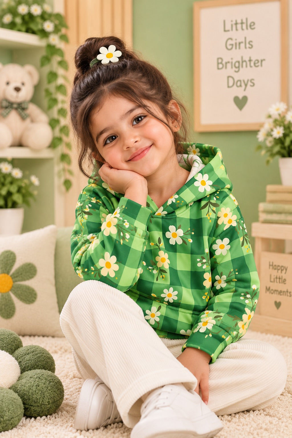 Sun Flower Polar Touch Fabric Hoodie