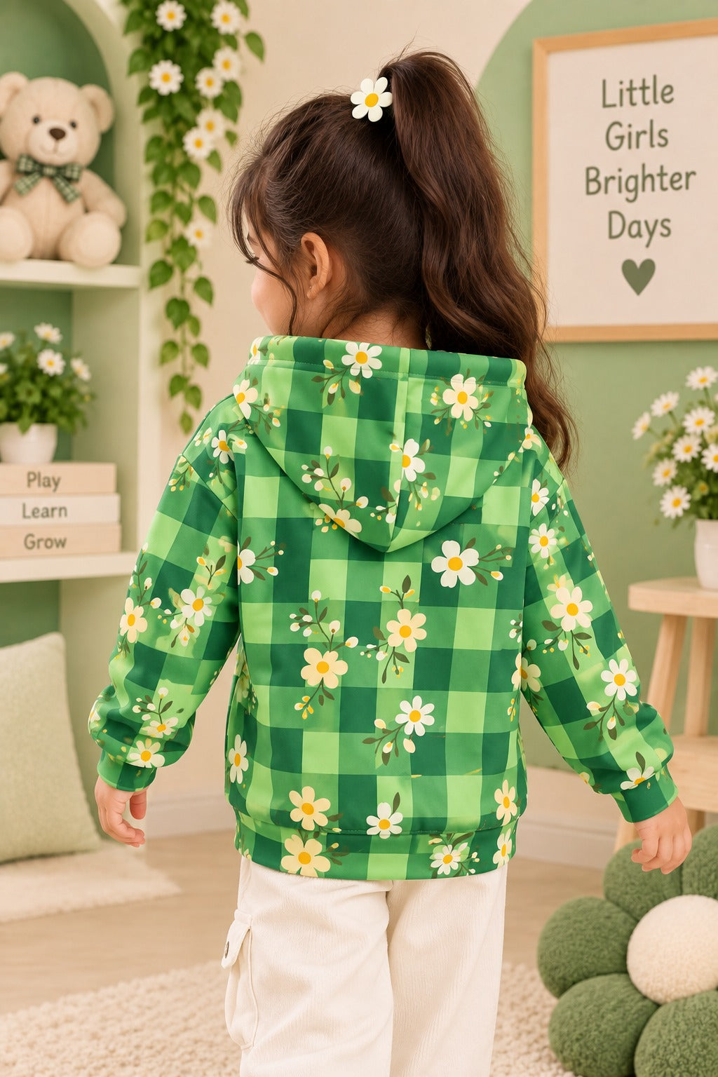 Sun Flower Polar Touch Fabric Hoodie