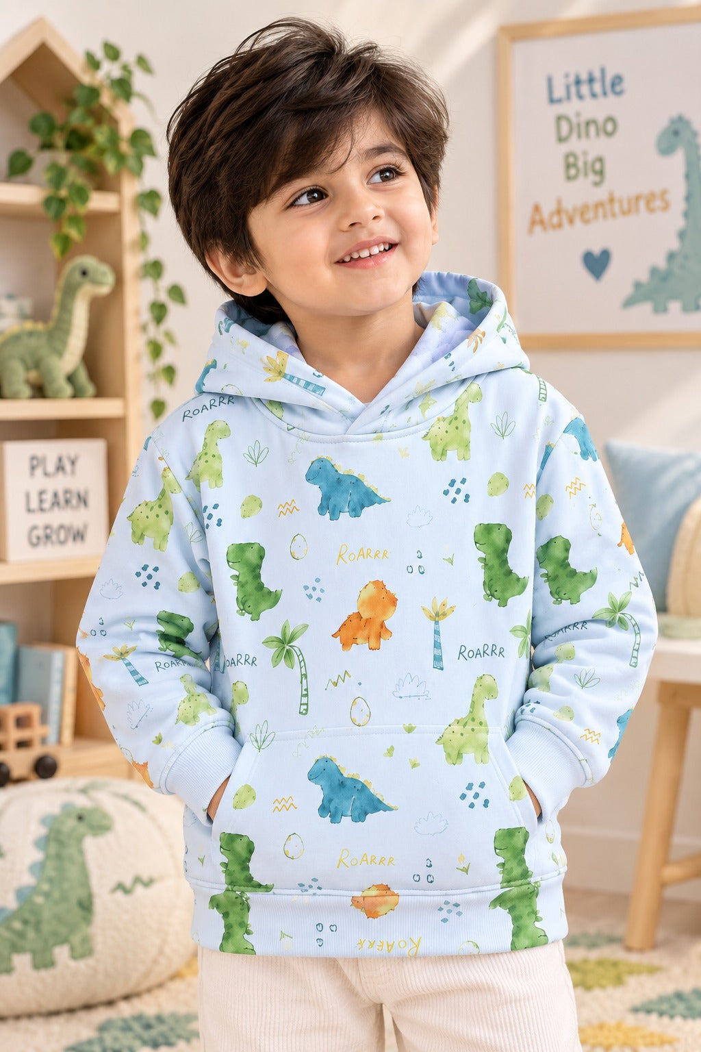 Dino Polar Touch Fabric Hoodie