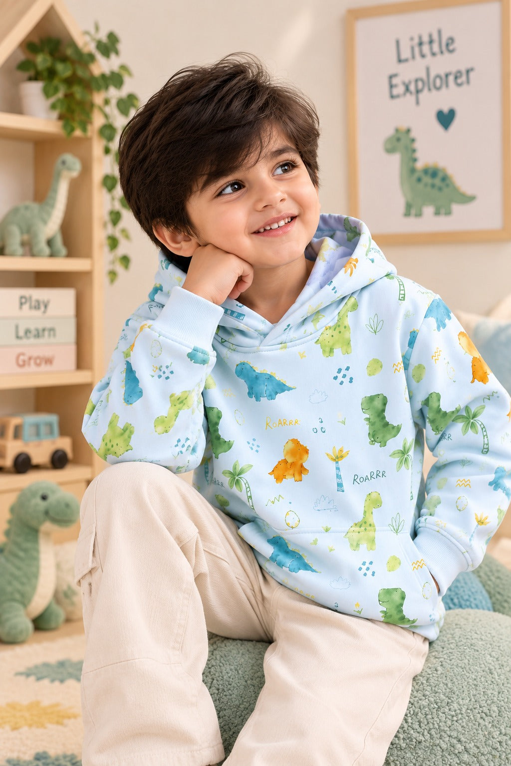 Dino Polar Touch Fabric Hoodie