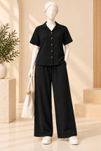 Black Linora Fabric Co-Ord Set