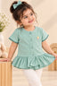 Turquoise Knit Fabric Frock Top