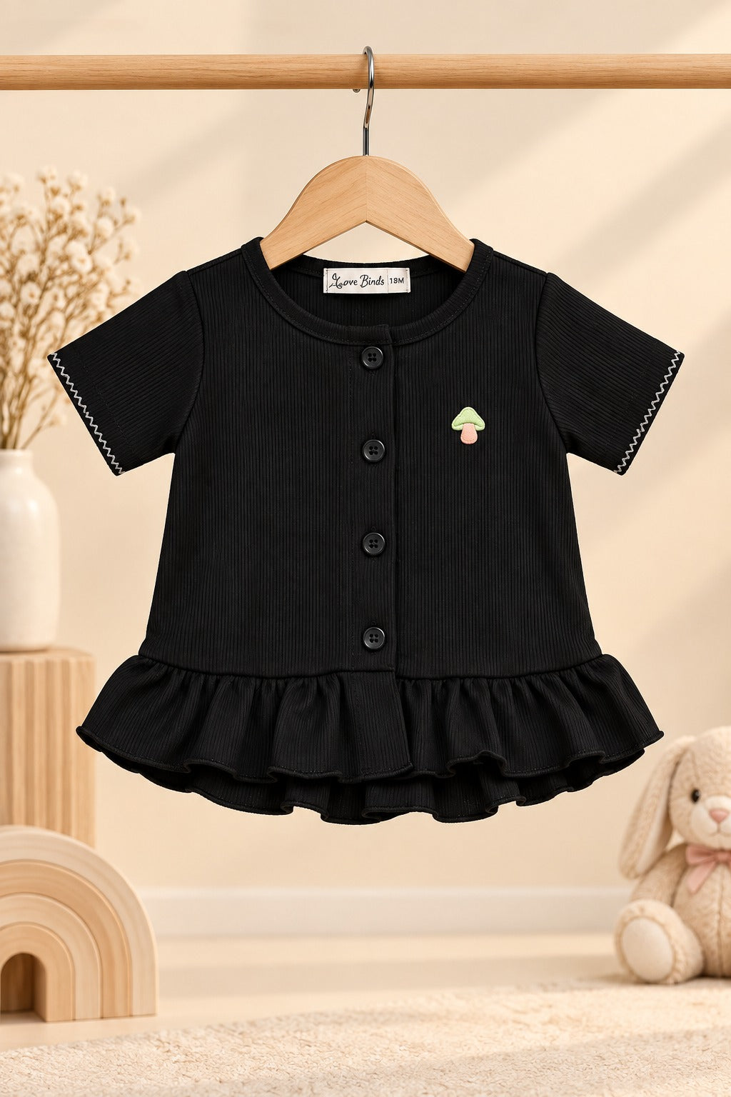 Black Knit Fabric Frock Top Secondary image