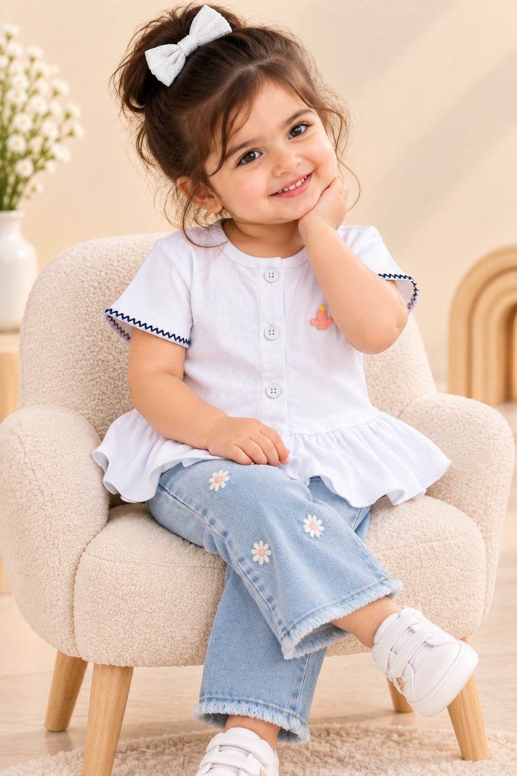 Sky Blue Knit Fabric Frock Top